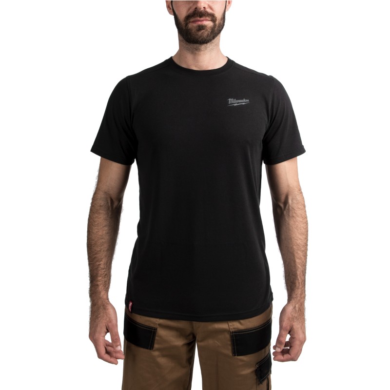 HTSSBL-M T-SHIRT MAN. COR. HYBRID NERO