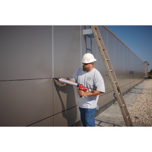 Pistola per silicone tubo alluminio 400mm 12 Volt (1 batteria) 2,0 Ah