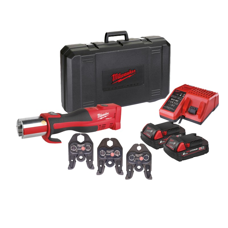 Pressatrice idraulica 18V 2,0Ah con set ganasce V - motore Brushless