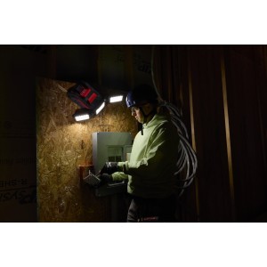 Faro LED 18V 3 teste multidirezionali con alimentazione ibrida - senza batteria